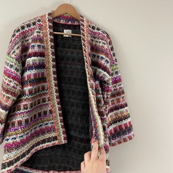 Anthropologie DRA Yoko Rainbow Knit Kimono Jacket Size Small - Picture 6 of 6